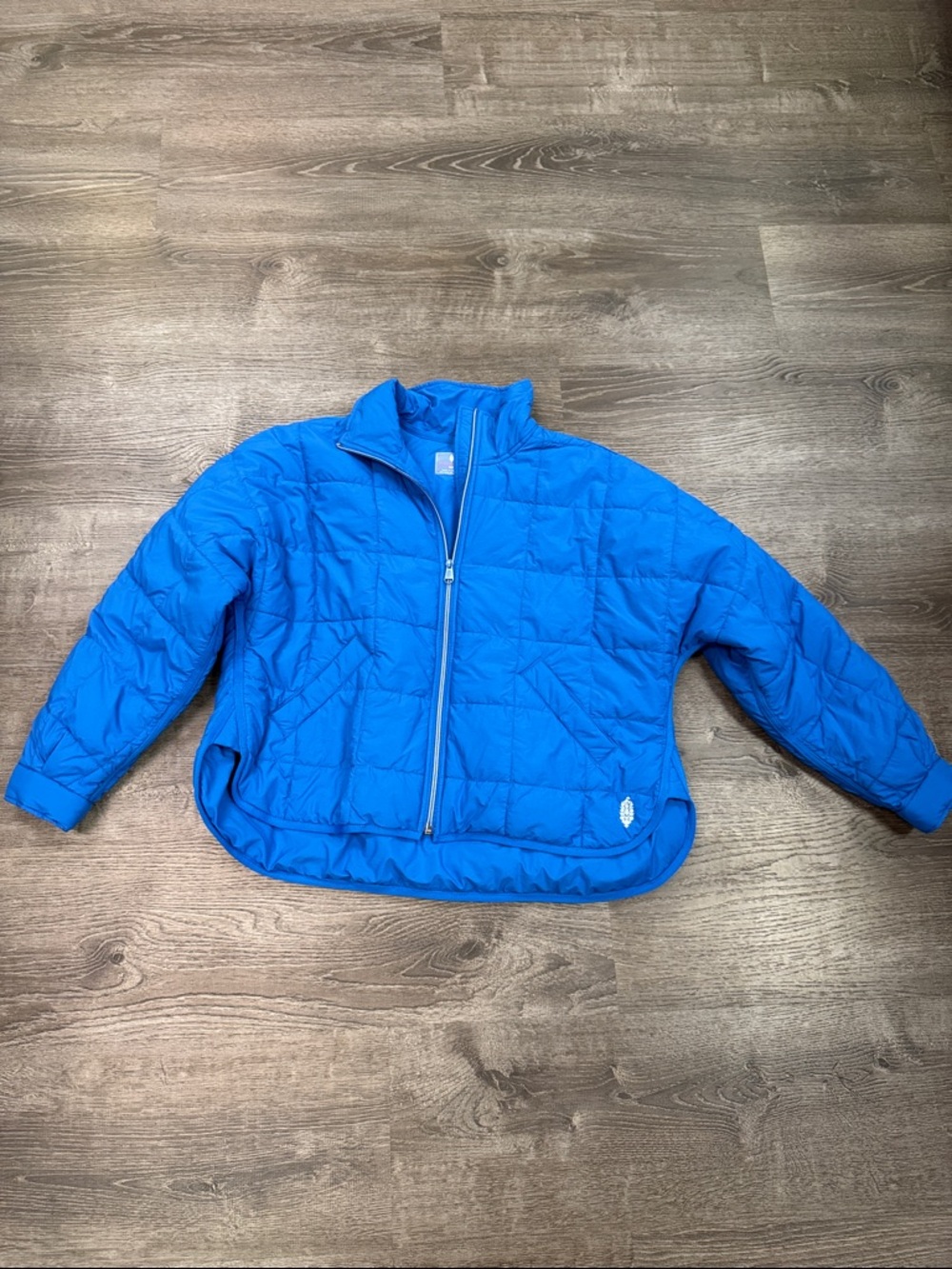 FP Movement by Free People Bright Blue Quilted Cropped Puffer Jacket